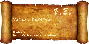Valach Beáta névjegykártya
