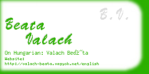 beata valach business card